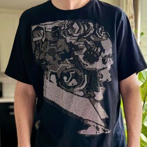 Rare Industrial Indigo Short Sleeve T-Shirt Adult 2XL Rhinestone Skeleton